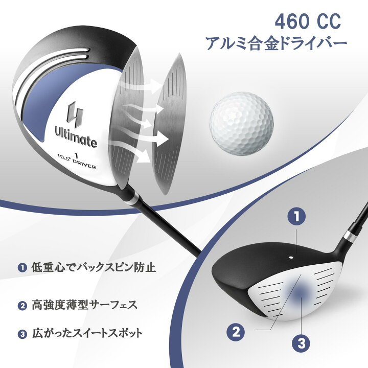楽天市場】COSTWAY メンズゴルフ クラブのみセット 右利き用 クラブ9本 