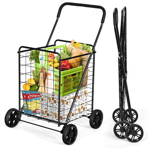COSTWAY VbsOJ[g ܂ݎ VbsOL[ L[ J[g L[J[g ܂肽ݎ 4 S/M/L ω׏d20/35/40kg ubN/Vo[ e [֗ ^ԕ