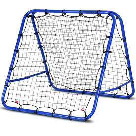 COSTWAY リバウンドネット 100cm*100cm 両面タイプ サッカーゴール サッカーネットフットサル 野球 練習用 トレーニング ネット リターンネット 自主練習 組立簡単 リバウンダー 壁打ち 練習ネット