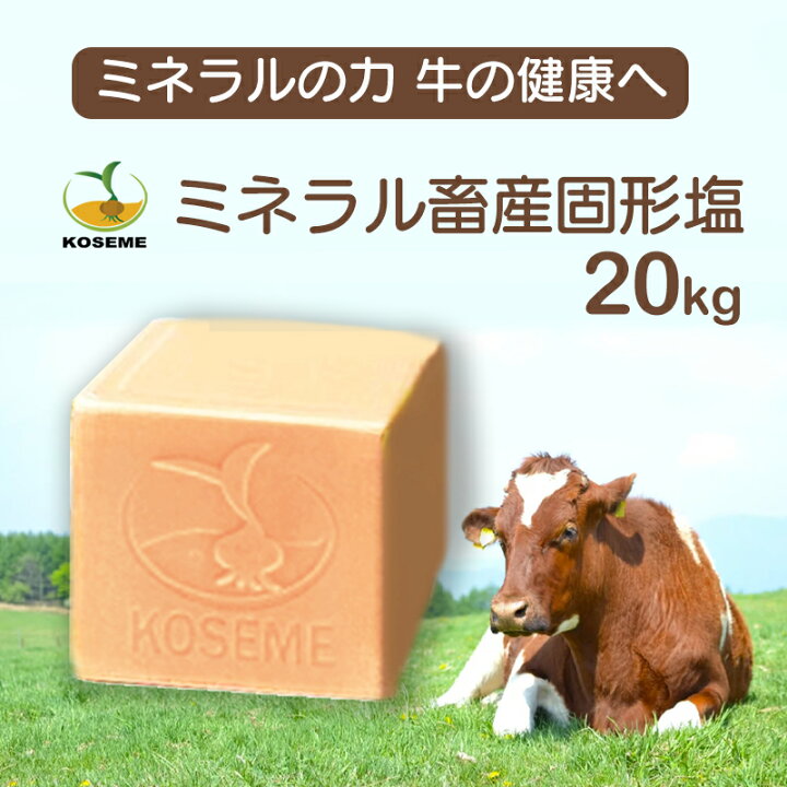 楽天市場】【送料無料】KOSEME ミネラル畜産用 固形塩 20kg｜10 成分 