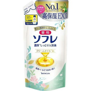 【バスクリン】薬用ソフレ 濃厚しっとり入浴液 リラックスサボンの香り つめかえ用 400ml【入浴液】【入浴剤】【医薬部外品】