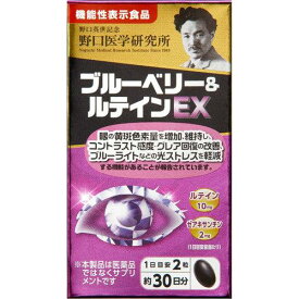 送料無料【野口医学研究所】ブルーベリー＆ルテインEX 60粒【ブルーベリー】【ルテイン】【野口】