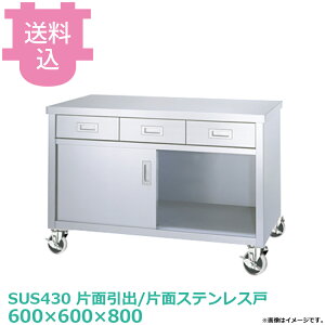 �V���R�[ �L���r�l�b�g��Ƒ� ED-6060-PU100 �v���[�g�L���X�^�[�t �Жʈ��o/�ЖʃX�e�����X�� 600×600×800 �y�������E����s�z
