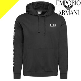エンポリオ アルマーニ パーカー フーディー プルオーバー スウェット メンズ ロゴ プリント ブランド 大きいサイズ 黒 ブラック EMPORIO ARMANI EA7 HOODED SWEATSHIRT 8NPM18 PJ05Z