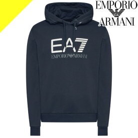 エンポリオ アルマーニ パーカー プルオーバー フーディー スウェット メンズ ロゴ 裏起毛 大きいサイズ ブランド ネイビー EMPORIO ARMANI EA7 HOODED SWEATSHIRT 6LPM88 PJ07Z