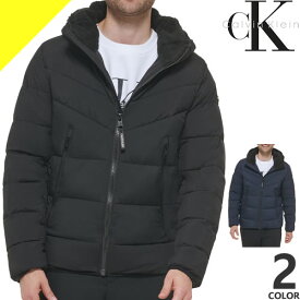 カルバンクライン ダウンジャケット 中綿ジャケット メンズ アウター 防寒 ブランド 大きいサイズ 軽い 暖かい 黒 紺 ブラック ネイビー Calvin Klein HOODED STRETCH JACKET CM155201