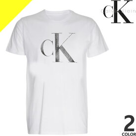 カルバンクライン Tシャツ 半袖 クルーネック 丸首 メンズ CK ロゴ プリント コットン おしゃれ 大きいサイズ ブランド プレゼント 白 黒 ホワイト ブラック Calvin Klein 40QC812 [ネコポス発送]