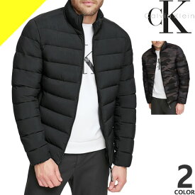 カルバンクライン 中綿 ジャケット ブルゾン メンズ アウター ロゴパッチ スタンドカラー 防寒 ブランド 大きいサイズ 黒 迷彩 ブラック カモフラ Calvin Klein PUFFER JACKET CM355297