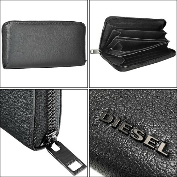 楽天市場 ディーゼル 財布 長財布 ラウンドファスナー 小銭入れあり メンズ レザー 本革 大容量 ブランド プレゼント 黒色 ブラック Diesel 24 Zip X P0396 Cotonas コトナス