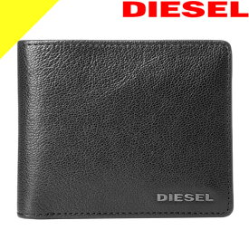 ディーゼル 財布 二つ折り財布 メンズ メタルロゴ ブランド 革 本革 薄い 黒 ブラック DIESEL JEM-J HIRESH S X03925 PR271