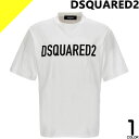 ディースクエアード Tシャツ メンズ 半袖 オーバーサイズ ロゴ プリント クルーネック 丸首 ブランド 綿100% 大きいサイズ おしゃれ 白 ホワイト DSQUARED2 LOOSE FIT T-SHIRT S74GD1197 S24321 [ネコポス発送]