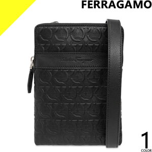 �t�F���K�� �o�b�O �V�����_�[�o�b�O �K���`�[�j �����Y �{�v �v ���U�[ �΂߂��� ���������� ������ �u�����h �� �u���b�N FERRAGAMO EMBOSSED GANCINI MESSENGER BAG 240311 745006