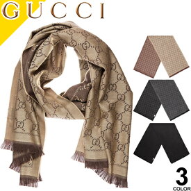 グッチ マフラー スカーフ ストール メンズ レディース GG柄 リバーシブル ウール ブランド プレゼント 黒 ブラック グレー GUCCI GG jacquard pattern knitted scarf 133483 3G200 [ネコポス発送]