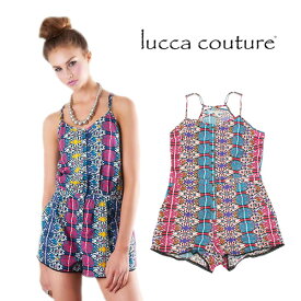 ルッカクチュール サロペット オールインワン レディース ショートパンツ キャミソール 夏 きれいめ 大きいサイズ おしゃれ ブランド 青 ブルー ピンク lucca couture [ネコポス発送]