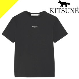 メゾンキツネ Tシャツ メンズ 半袖 クルーネック 丸首 ブランド 大きいサイズ オシャレ 黒 ブラック MAISON KITSUNE EMBROIDERED RELAXED TEE-SHIRT KM00112KJ0035 [ネコポス発送]