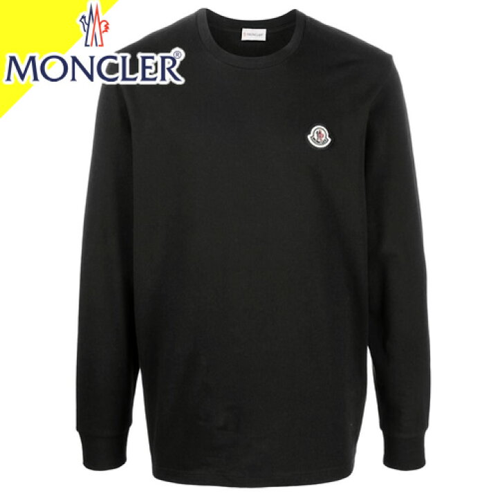 MONCLER めンズ もンくれーる 長袖 ろング Tしャつ 黒 M かッとそー MONCLERろングTしャつ