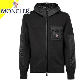 モンクレール ニットパーカー グルノーブル カーディガン メンズ アウター ウール ロゴ 大きいサイズ ブランド 黒 ブラック MONCLER HOODED WOOL CARDIGAN 9B00007 A9462