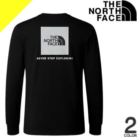 ノースフェイス ロンT Tシャツ 長袖 メンズ ロゴ バックプリント クルーネック 丸首 大きいサイズ ブランド 綿100% 黒 白 ブラック ホワイト THE NORTH FACE BOX NSE LS TEE NF0A87NN [ネコポス発送]
