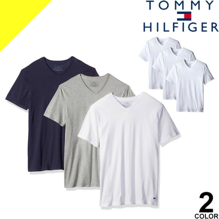 楽天市場 トミーヒルフィガー Tシャツ メンズ 半袖 Vネック 3枚セット 無地 ロゴ ブランド 大きいサイズ おしゃれ パックtシャツ 白 ホワイト Tommy Hilfiger 09t3149 ネコポス発送 Cotonas コトナス