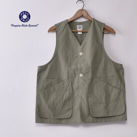 【POST OVERALLS】ポストオーバーオールズDEE Vest (#3502HCP2) ディーベストhemp/cotton poplin sage ヘンプコットンポプリン セージ