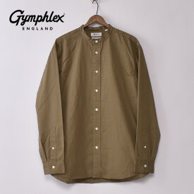 【Gymphlex】ジムフレックスBAND COLLAR SHIRTS (#GY-B0245 BIT)バンドカラー長袖シャツ SOLID MEN全3色 (SAND BEIGE・MOLE BROWN・CHARCOAL GREY)z10x