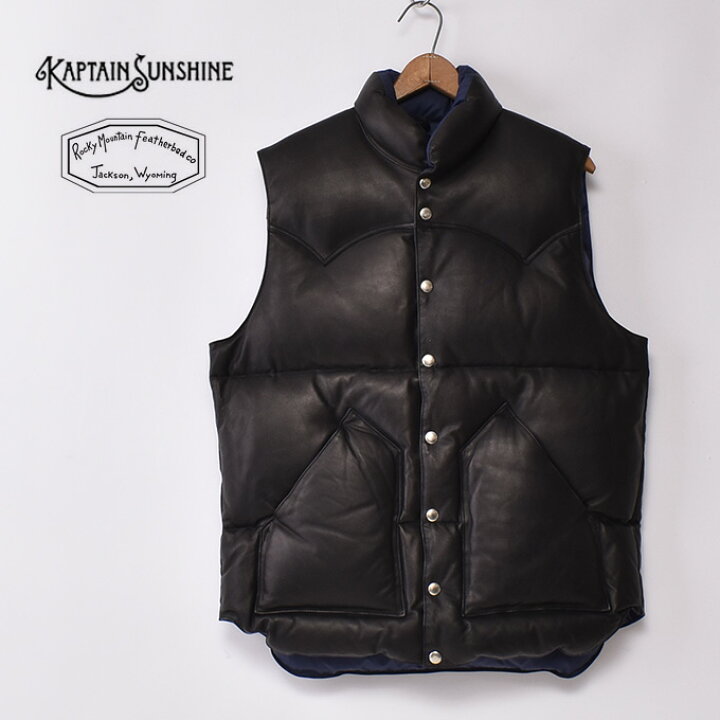 楽天市場】KAPTAIN SUNSHINE / Leather Down Vest Made By Rocky 