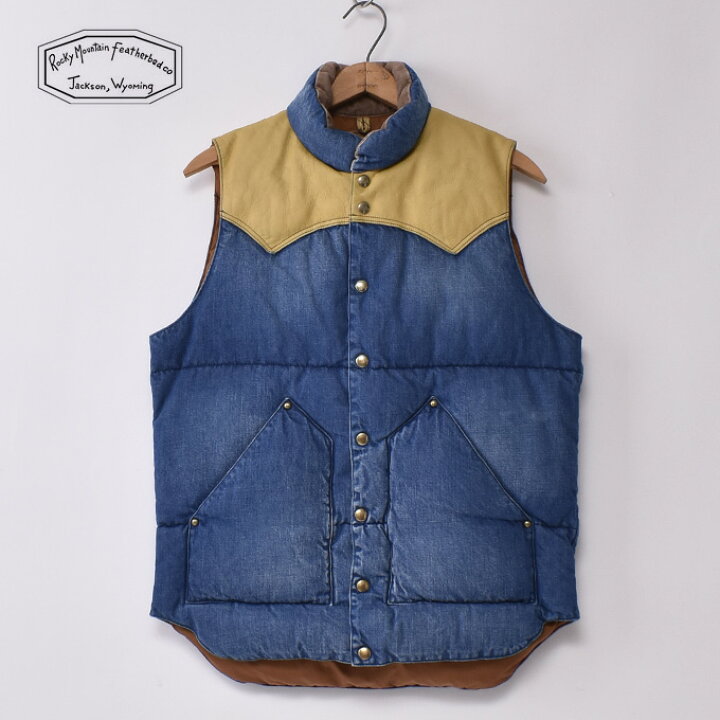 楽天市場】Rocky Mountain Featherbed / DOWN VEST DENIM / INDIGO 