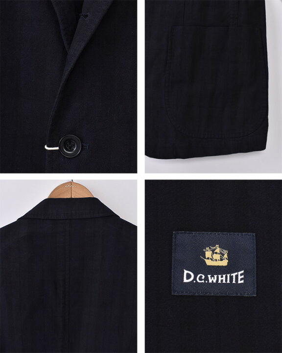 楽天市場】DC WHITE / COTTON LINEN ORVERDYED BLACK WATCH JACKET 