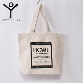 【City Lights Bookstore】シティ ライツ ブックストア"HOWL" Canvas Tote Bag キャンバストートバックWHITE×BLACK ホワイト×ブラック [ネコポス対応]z3x