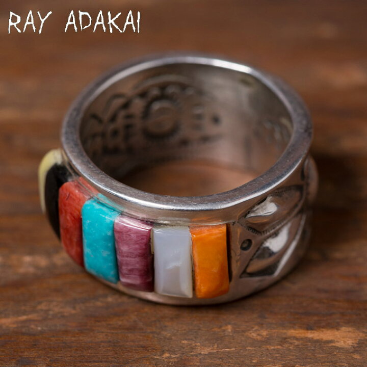 楽天市場】ナバホ族【RAY ADAKAI】レイアダカイInlay Ring インレイ 