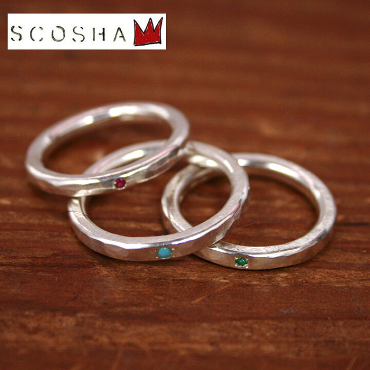 SCOSHA スコーシャ MR29 STONE BAND RING ストーンバンドリング全3色 Cott