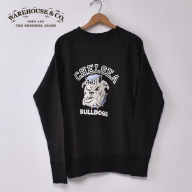 【WARE HOUSE】ウエアハウスBULLDOGS (Lot 409) CREW NECK SWEAT SHIRTSクルーネックスウェット プリントスウェット全2色 (NAVY・BLACK)