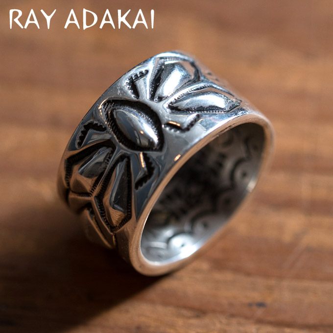 適当な価格 ナバホ族【RAY ADAKAI】レイアダカイDouble Stamp Ring