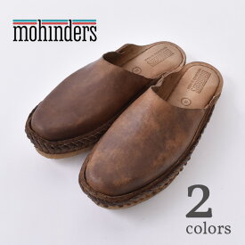 【MOHINDERS】モヒンダースMEN’S Heritage Solid City Slipperレザーサンダル全2色（BROWN・BLACK）