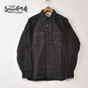 SUGAR CANE / Lot No. SC29585 / FICTION ROMANCE 8.5oz. BLACK WABASH STRIPE WORK SHIRT / 411A) BLACK�V���K�[�P�[�� / �t�B�N�V�������}���X 8.5�I���X �u���b�N�E�H�o�b�V�� �X�g���C�v ���[�N�V���c / �u���b�N