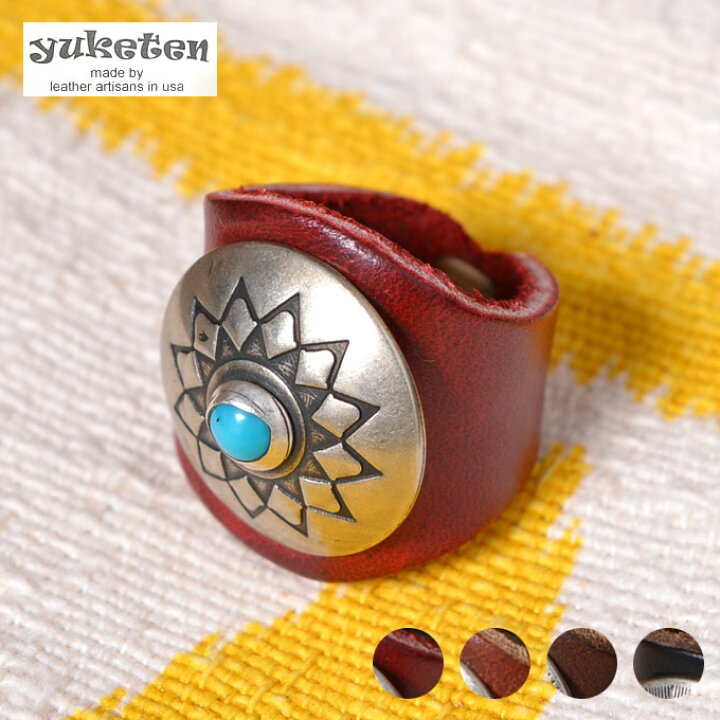 楽天市場】【YUKETEN 】ユケテンLEATHER RING with CONCHO レザー 