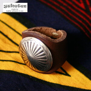 �yYUKETEN �z���P�e�� LEATHER RING with CONCHO ���U�[�����O �R���`���t�S3�F[�l�R�|�X�Ή�]