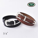 Tory Leather / 3/4” Bridle Leather 3Piece Silver Buckle Set...