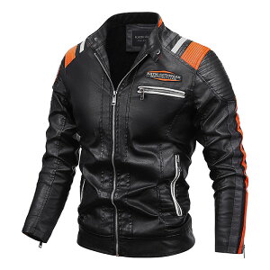 【クーポンで10%OFF】 バイクジャケット 革ジャン アウター ライダース バイク ライダースジャケット レザージャケット フェイクレザー PU ジャケット メンズ カジュアル 裏起毛 父の日
