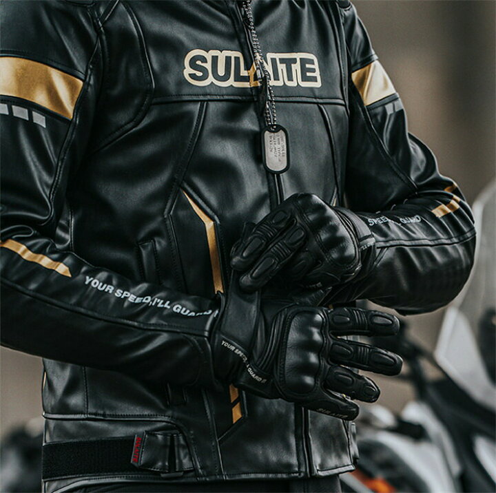 DAINESE レザーライダースジャケット 長袖 ブラック ロゴ メッシュ 