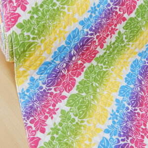 【10cm単位】 キルティング生地 斜めプリント モチーフ レインボー キルト ハワイアン ハワイアン柄 布 切り売り 108cm幅 商用利用可能 メール便50cm対応