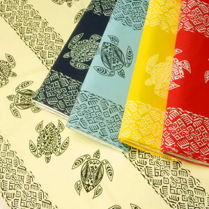 ハワイアン 生地 ホヌ ウミガメ プリント T/C ポリコットン ブロード 布 布地 ハワイアン柄【10cm単位】 切り売り 全5色 綿ポリ 110cm幅 商用利用可能 メール便3mまで