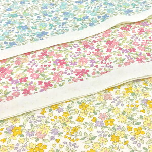 コットンこばやし 花柄 リバティ風 ブロード おしゃれ 小花柄 レトロ フラワー 生地 布 布地 【10cm単位】 切り売り ピンク 黄色 青 110cm幅 商用利用可能 メール便3mまで