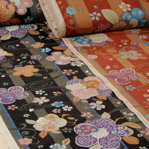 【10cm単位】和柄 生地 布 抜染 サザンクロス 縞紬華文様 コットンこばやし 綿 布地 110cm幅 商用利用可能 メール便2mまで