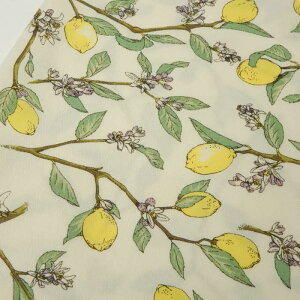 レモン ブロード 生地 布 コットンこばやし 【10cm単位】切り売り アイボリー 布地 110cm幅 商用利用可 メール便3mまで