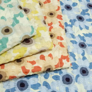 【10cm単位】リップル生地 花柄 サンフラワー 浴衣 ゆかた 布 甚平 おしゃれ かわいい レトロモダン 布地 110cm幅 商用利用可能 メール便1mまで