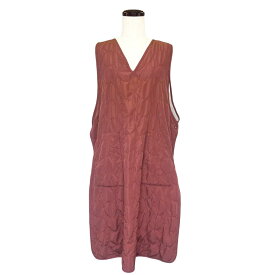 あったか無地裏ボアキルトロングエプロン 防寒　秋冬　ベスト おしゃれ かわいい ギフト プレゼント