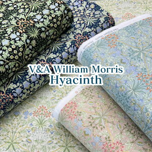 V&A William Morris Hyacinth シーチング(単位50cm)綿/コットン/生地/プリント/ウイリアムモリス/William Morris/モリス柄/ヒヤシンス/花/フラワー/花柄/植物柄