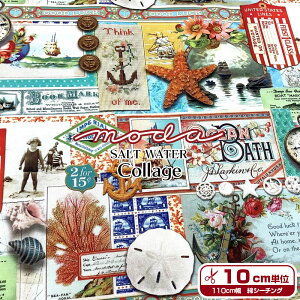 moda FABRICS�@SALT WATER�@Collage�i�P��10cm�j�L�k/�J�C�K��/�V�F��/�C/���D/�q�g�f/�T���S/���B���e�[�W/Nautical/Cathe Holden/�f�W�^���V�[�`���O�v�����g/�R�b�g��/��/���n/�z�n/�v�����g