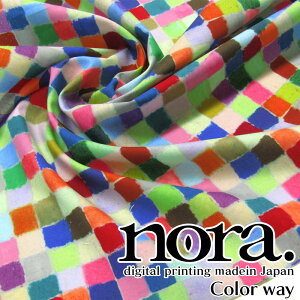 nora. digital printing madein Japan �V�[�`���O�@�f�W�^���v�����g�@Color way�@�J���[�E�F�C�i�P��50cm�j�J���t��/POP/�A�[�g/�m��/moelan�@studio/���G�����X�^�W�I/nora.24c/�R�b�g��/��/���n/�z/�v�����g